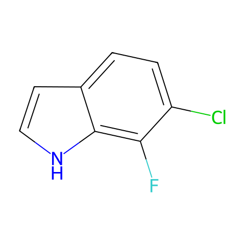 1H-Indole, 6-chloro-7-fluoro-结构图