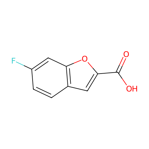 6-Fluorobenzofuran-2-carboxylic acid结构图