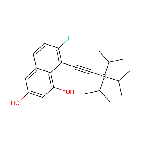 7-氟-8-((三异丙基甲硅烷基)乙炔基)萘-1,3-二醇结构图
