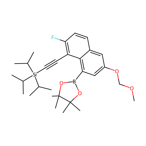2-[2-fluoro-6-(methoxymethoxy)-8-(4,4,5,5-tetramethyl-1,3,2-dioxaborolan-2-yl)-1-naphthyl]ethynyl-triisopropyl-silane结构图