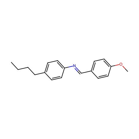 N-(4-甲氧基苯亚甲基)-4-丁基苯胺结构图