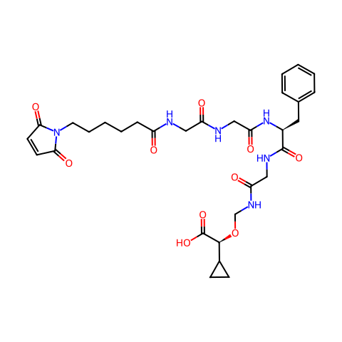 MC-GGFG-NH-CH2-O-CH2-(s-cyclopropane)-COOH结构图