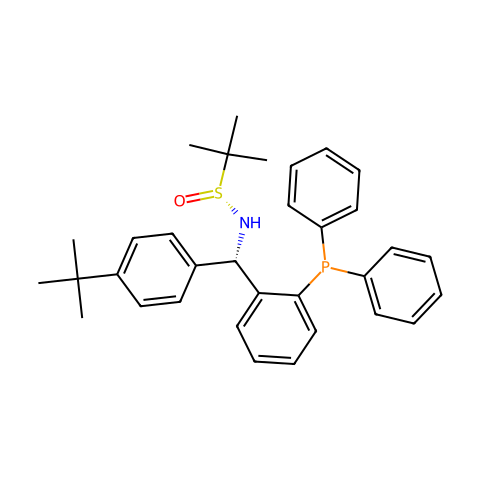 [S(R)]-N-[(S)-(4-叔丁基苯基)[2-(二苯基膦)苯基]甲基]-2-叔丁基亚磺酰胺结构图