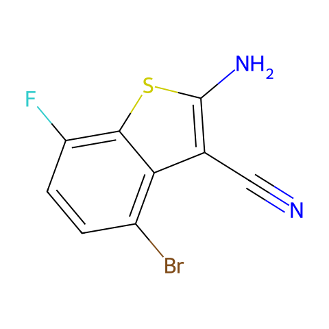2-amino-4-bromo-7-fluoro-benzothiophene-3-carbonitrile结构图