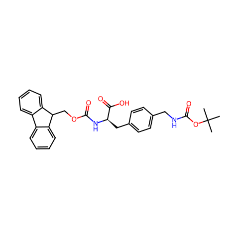 FMOC-(BOC-4-氨甲基)-D-苯丙氨酸结构图