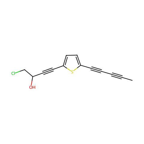 2-(4-Chloro-3-hydroxy-1-butynyl)-5-(1,3-pentadiynyl)thiophene结构图