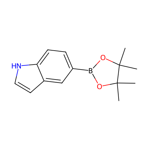 5-(4,4,5,5-四甲基-1,3,2-二氧硼戊环-2-基)-1H-吲哚结构图
