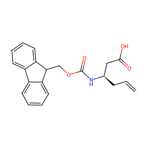 FMOC-(R)-3-氨基-5-己烯酸结构图