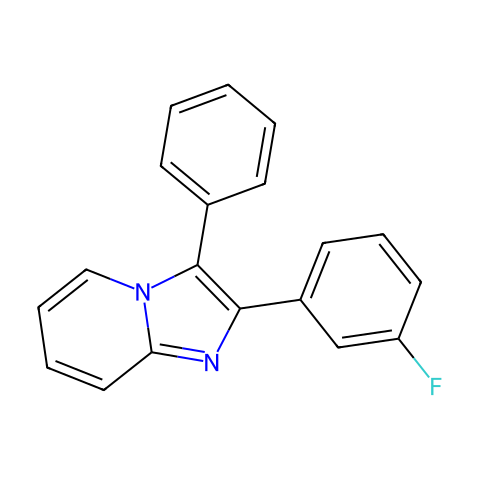 2-(3-氟苯基)-3-苯基咪唑并[1,2-a]吡啶结构图