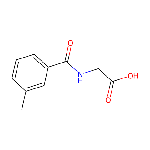 N-(间甲苯甲酰)基甘氨酸结构图