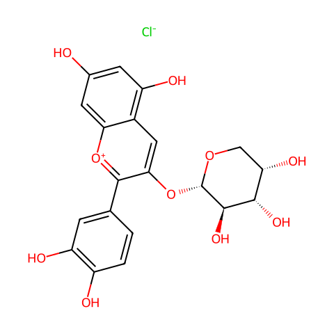 矢车菊素-3-阿拉伯糖苷结构图