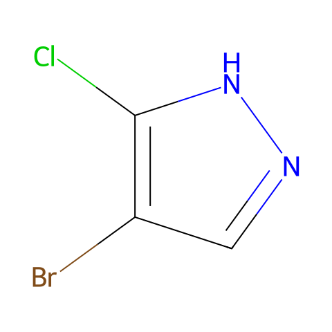 4-bromo-3-chloro-1H-pyrazole结构图