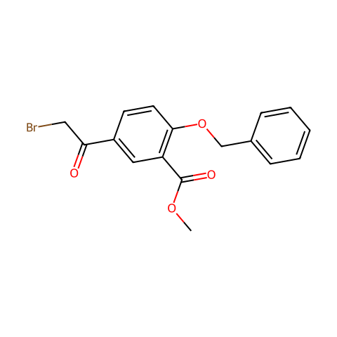 5-BROMOACETYL-2-BENSYLOXYBENZOIC ACID METHYL ESTER结构图