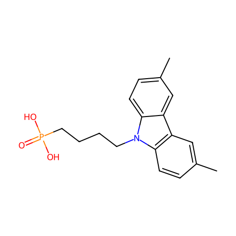 [4-（3,6-二甲基-9H-咔唑-9-基）丁基]磷酸结构图