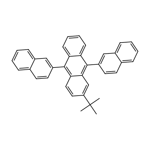 2-叔丁基-9,10-二(萘-2-基)蒽结构图