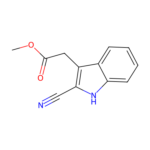 Methyl 2-(2-cyano-1H-indol-3-yl)acetate结构图