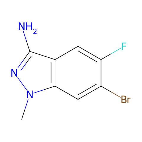 6-bromo-5-fluoro-1-methyl-indazol-3-amine结构图