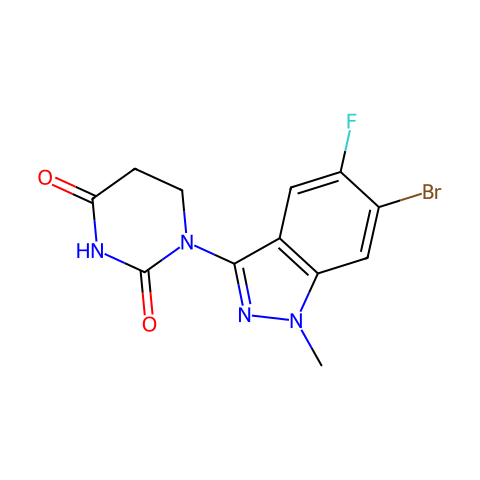 1-(6-溴-5-氟-1-甲基-1H-吲唑-3-基)二氢嘧啶-2,4(1H,3H)-二酮结构图