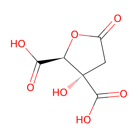 羟基柠檬酸 LACTONE, (-)-(P)结构图