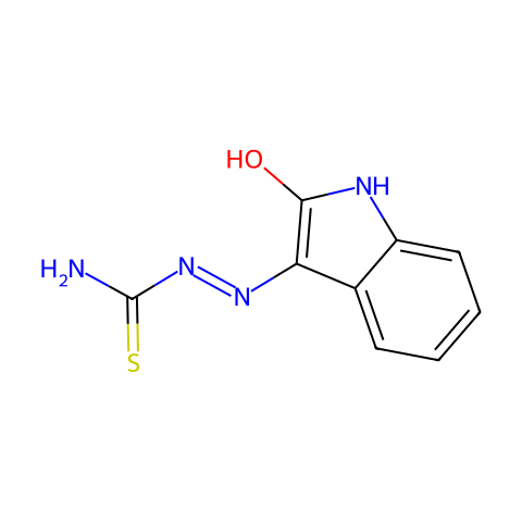 (Z)-2-(2-氧代吲哚啉-3-亚基)肼-1-硫代甲酰胺结构图