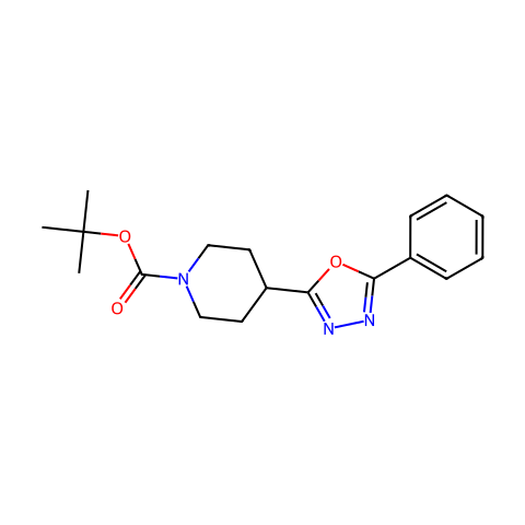 tert-Butyl 4-(5-phenyl-1,3,4-oxadiazol-2-yl)piperidine-1-carboxylate结构图