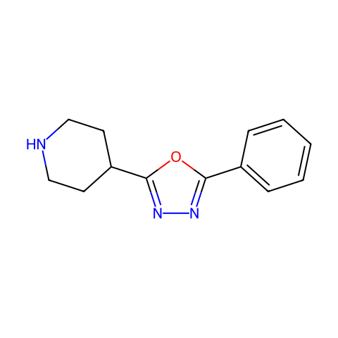 4-(5-苯基-1,3,4-恶二唑-2-基)哌啶结构图