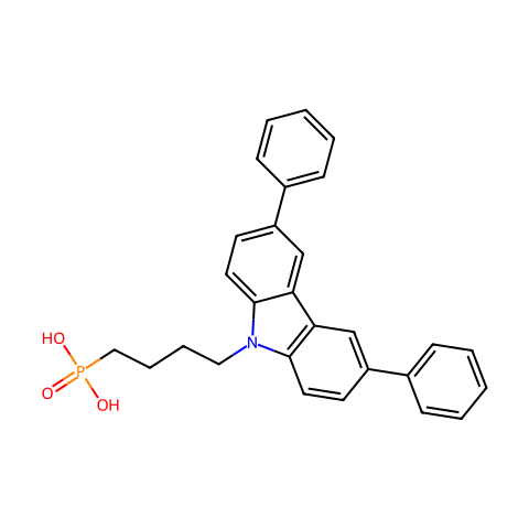 (4-(3,6-二苯基-9H-咔唑-9-基)丁基)膦酸结构图