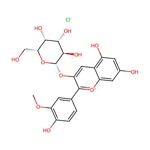 氯化芍药素-3-O-半乳糖苷结构图