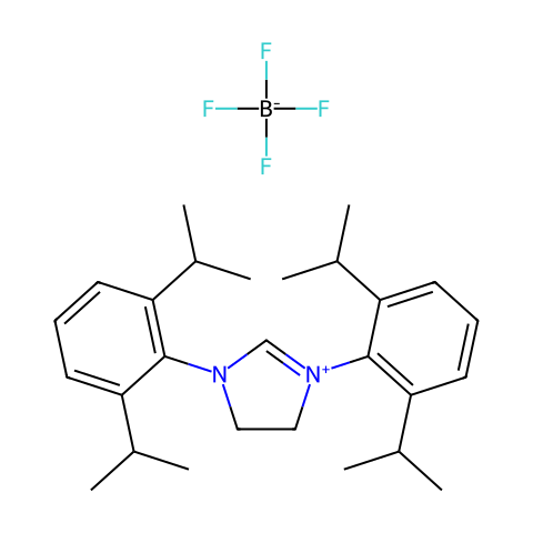 1,3-双(2,6-二异丙苯基)-4,5-二氢咪唑四氟硼酸盐结构图