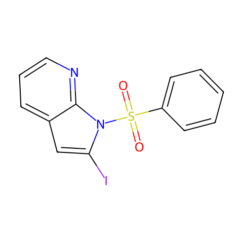 1-(苯磺酰基)-2-碘-1H-吡咯并[2,3-b]吡啶结构图