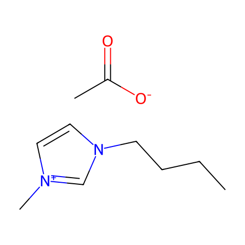 1-丁基-3-甲基咪唑醋酸盐结构图