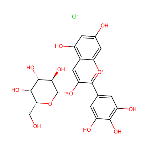 氯化飞燕草素-3-O-半乳糖苷结构图
