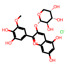 氯化矮牵牛素-3-O-阿拉伯糖苷结构图