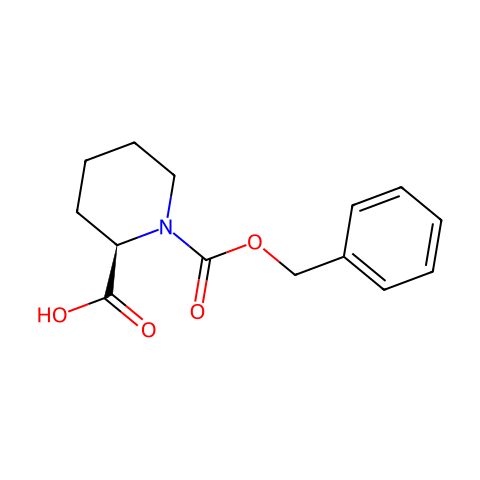 (R)-(+)-1-Cbz-2-哌啶甲酸结构图