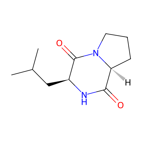 环（L-脯氨酰-L-亮氨酰）结构图