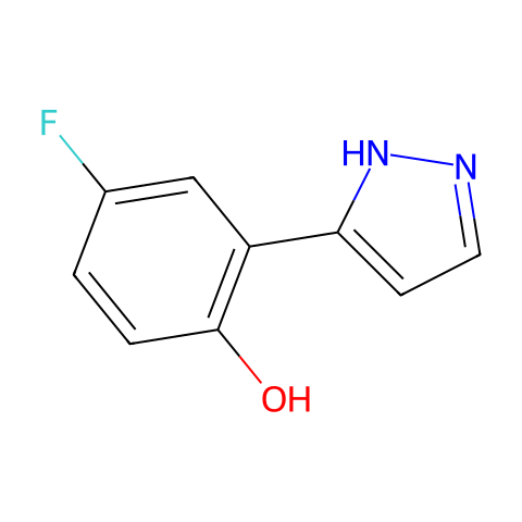 4-氟-2-(1H-吡唑-3-基)苯酚结构图