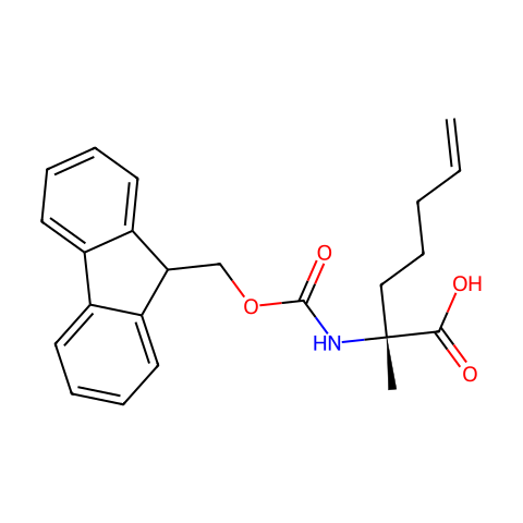 (2R)-2-N-芴甲氧羰基氨基-2-甲基-6-庚烯酸结构图