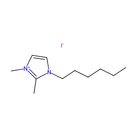1-己基-2,3-二甲基咪唑啉碘化物结构图