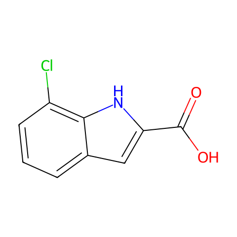7-氯-1H-吲哚-2-羧酸结构图
