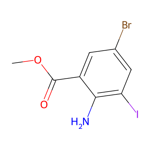 METHYL 2-AMINO-5-BROMO-3-IODOBENZOATE结构图