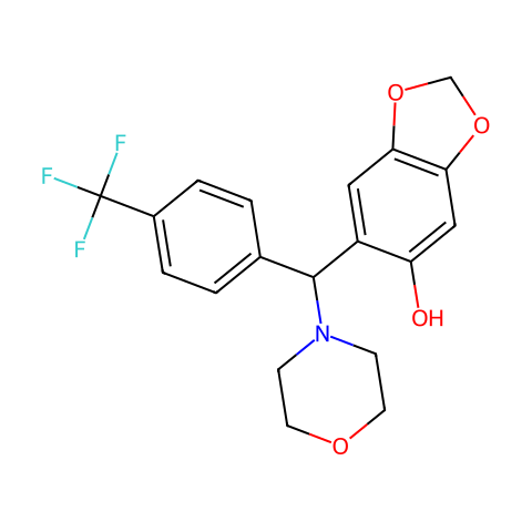 6-{吗啉-4-基[4-(三氟甲基)苯基]甲基}-1,3-二噁茚-5-醇结构图