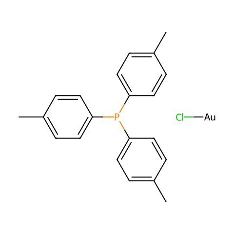 氯[三(对甲苯基)膦]金(I)结构图