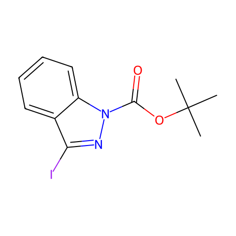 1-Boc-3-碘-1H-吲唑结构图