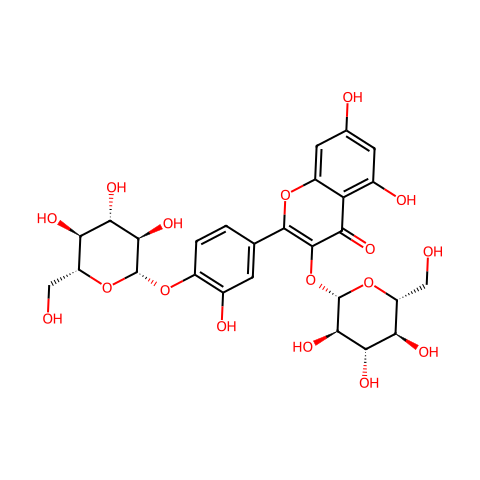 槲皮素-3,4'-二-O-葡糖苷结构图