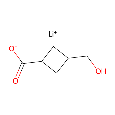 3-(hydroxymethyl)cyclobutanecarboxylic acid;lithium salt结构图