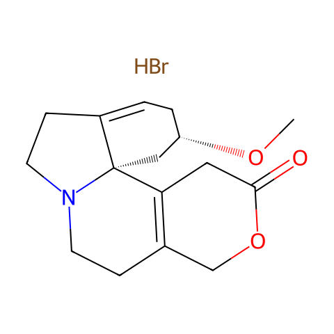 (2S,13BS)-2-METHOXY-2,3,5,6,8,9,10,13-OCTAHYDRO-1H,12H-BENZO[I]PYRANO[3,4-G]INDOLIZIN-12-ONE HYDROBROMIDE结构图