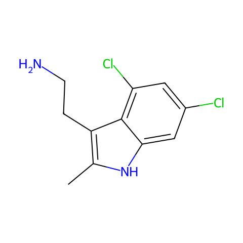 2-(4,6-二氯-2-甲基-1H-吲哚-3-基)乙胺结构图