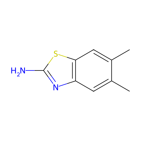 2-氨基-5,6-二甲基苯并噻唑结构图