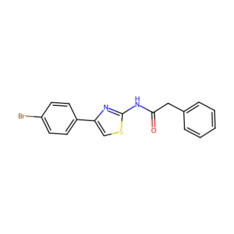 N-(4-(4-溴苯基)噻唑-2-基)-2-苯基乙酰胺结构图