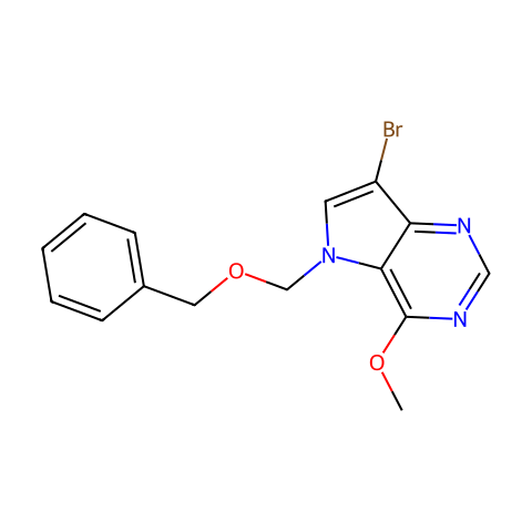 5H-Pyrrolo3,2-dpyrimidine, 7-bromo-4-methoxy-5-(phenylmethoxy)methyl-结构图
